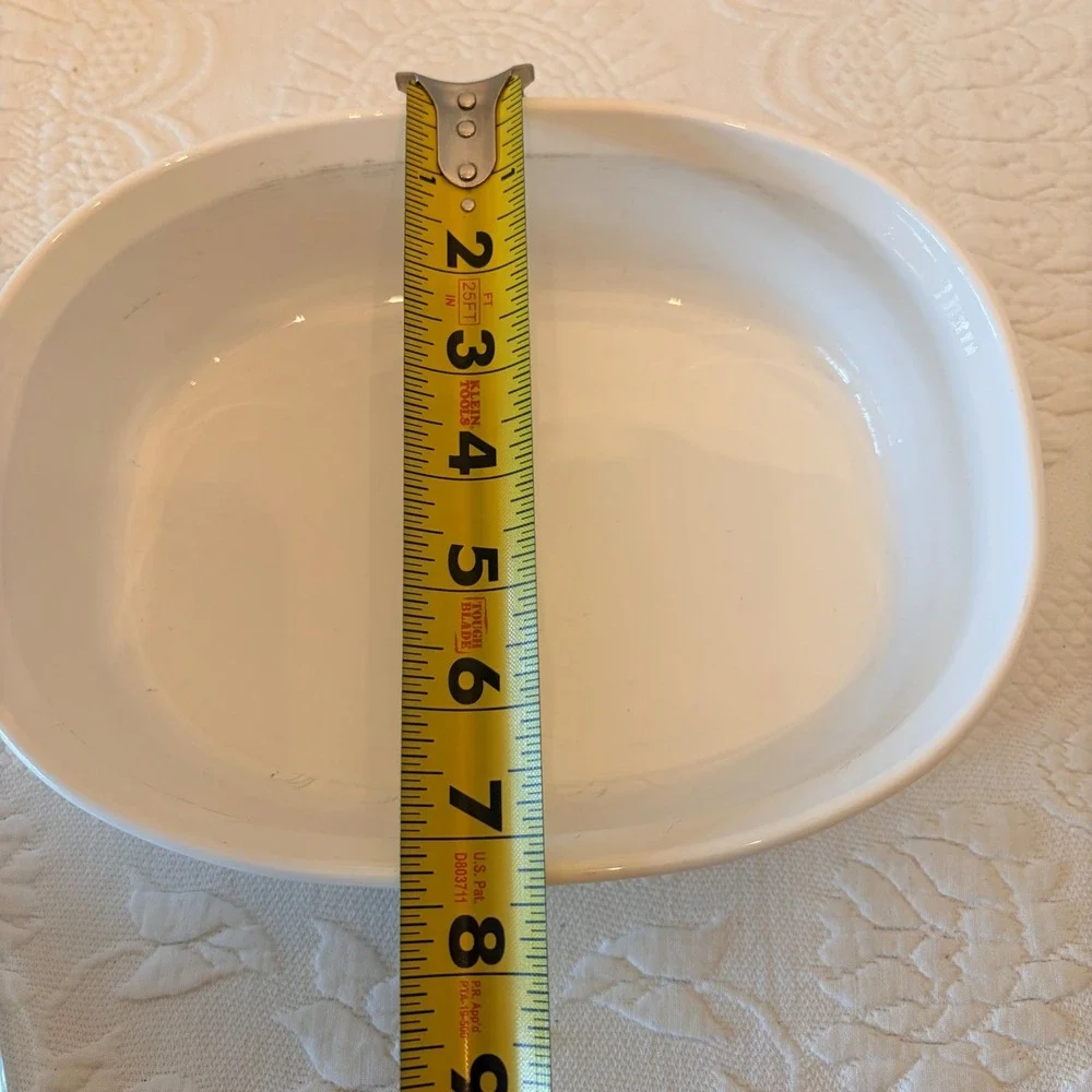 Corning Ware French White Oval Casserole Dish with Pyrex Glass Lid F-12-C 1.5 Qt